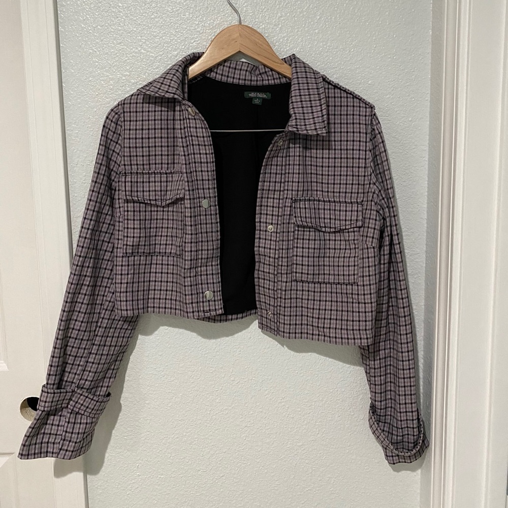 Plaid cropped jacket